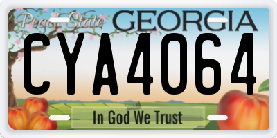 GA license plate CYA4064