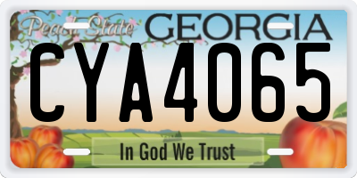 GA license plate CYA4065