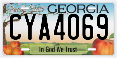 GA license plate CYA4069