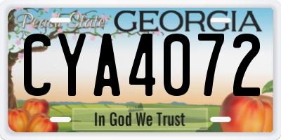 GA license plate CYA4072