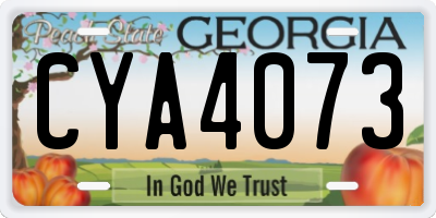 GA license plate CYA4073