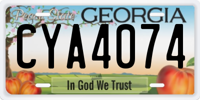 GA license plate CYA4074