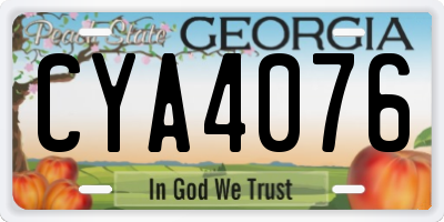 GA license plate CYA4076