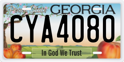 GA license plate CYA4080