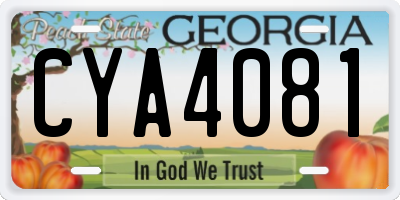 GA license plate CYA4081