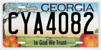 GA license plate CYA4082