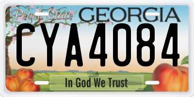 GA license plate CYA4084