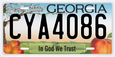 GA license plate CYA4086