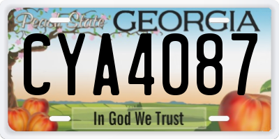 GA license plate CYA4087