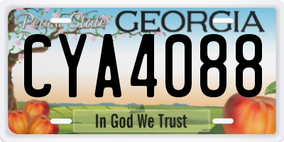 GA license plate CYA4088