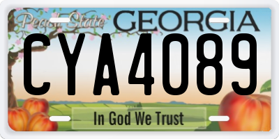 GA license plate CYA4089