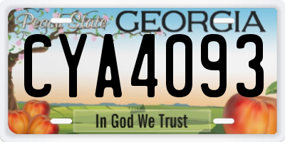 GA license plate CYA4093