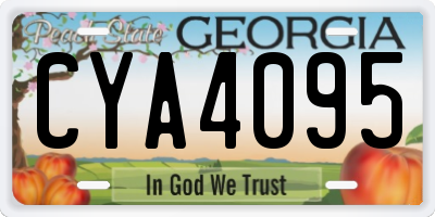 GA license plate CYA4095