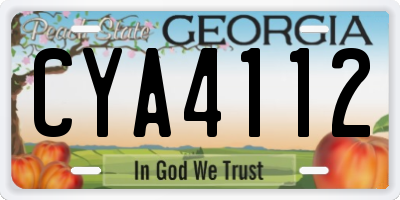 GA license plate CYA4112