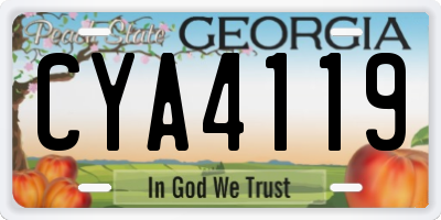 GA license plate CYA4119