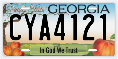 GA license plate CYA4121