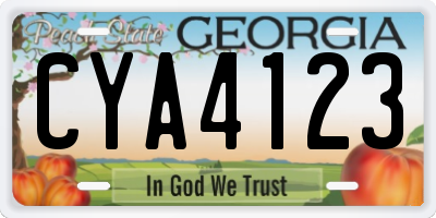 GA license plate CYA4123