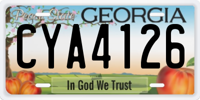 GA license plate CYA4126