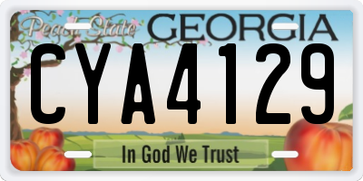 GA license plate CYA4129