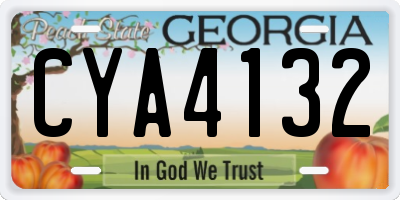 GA license plate CYA4132