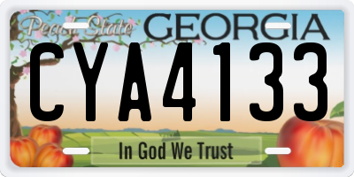 GA license plate CYA4133