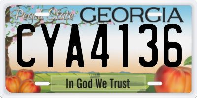 GA license plate CYA4136