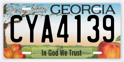 GA license plate CYA4139