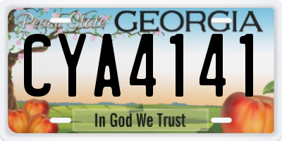 GA license plate CYA4141