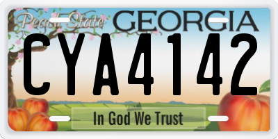 GA license plate CYA4142