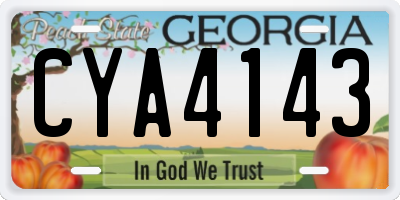 GA license plate CYA4143