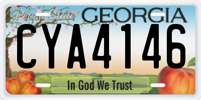 GA license plate CYA4146