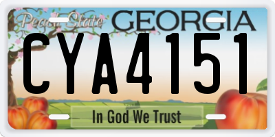 GA license plate CYA4151