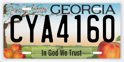 GA license plate CYA4160