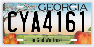 GA license plate CYA4161