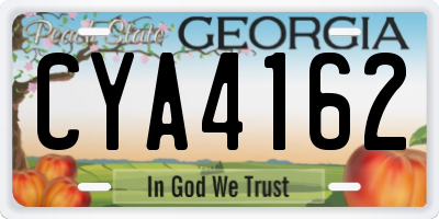 GA license plate CYA4162