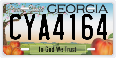 GA license plate CYA4164