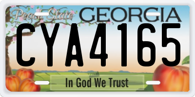 GA license plate CYA4165