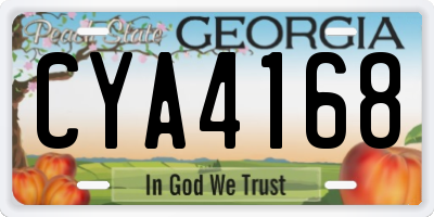 GA license plate CYA4168