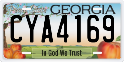 GA license plate CYA4169