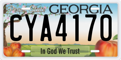 GA license plate CYA4170
