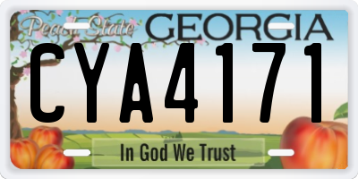 GA license plate CYA4171