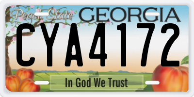 GA license plate CYA4172