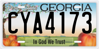 GA license plate CYA4173