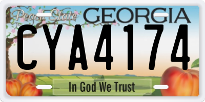 GA license plate CYA4174