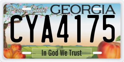 GA license plate CYA4175