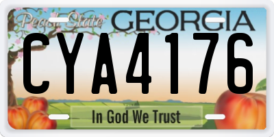 GA license plate CYA4176