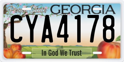 GA license plate CYA4178