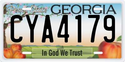 GA license plate CYA4179