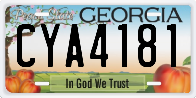 GA license plate CYA4181