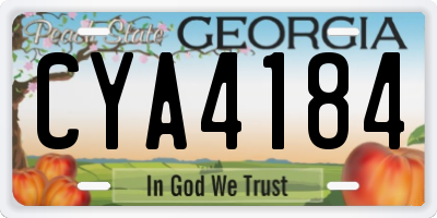 GA license plate CYA4184